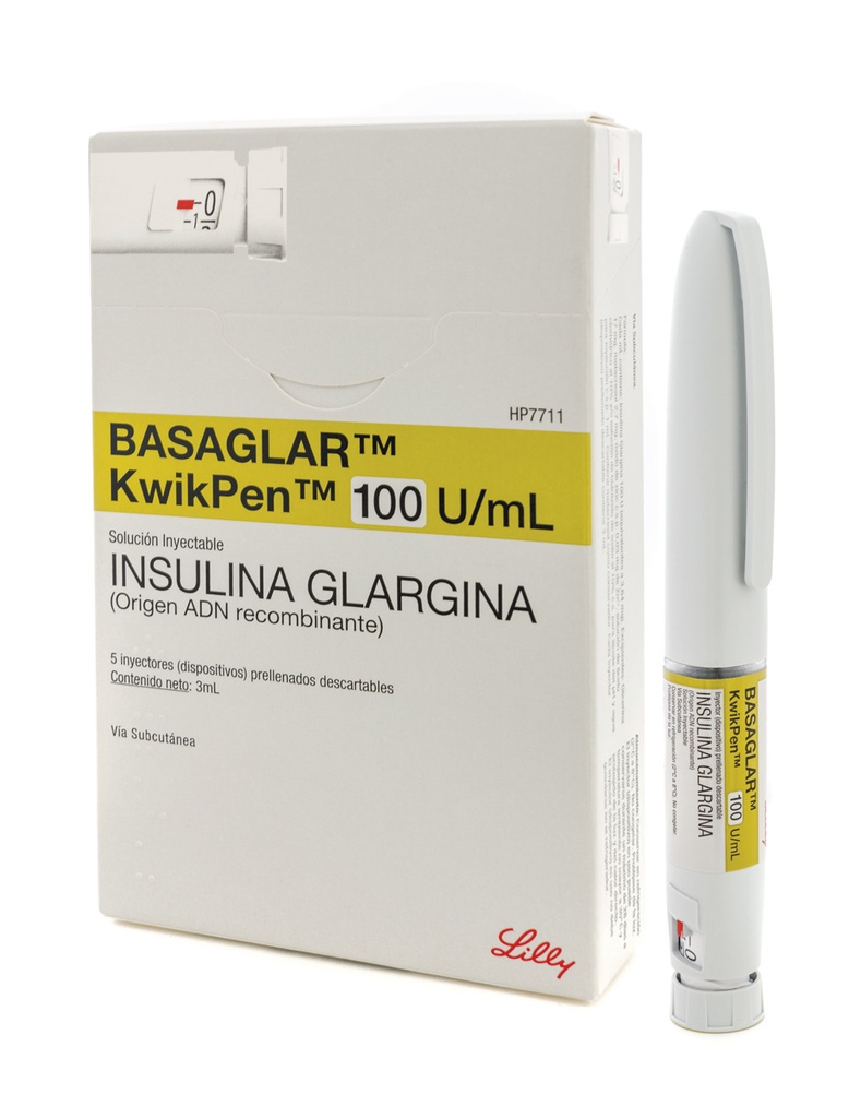 BASAGLAR KWIKPEN 100 U/ML X 5 DISPOSTIVO