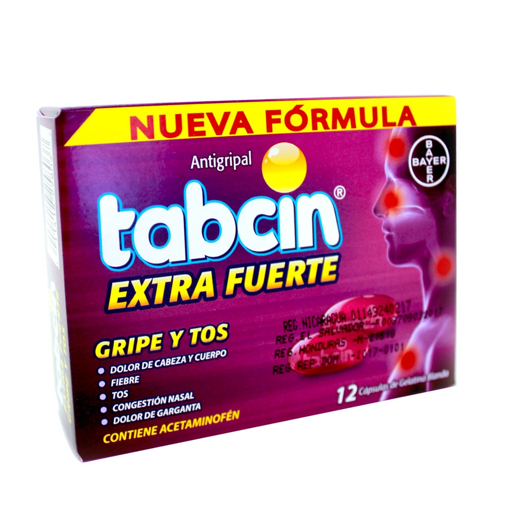 TABCIN EXTRA FUERT GRIPEYTOS LQG 12 CAPS