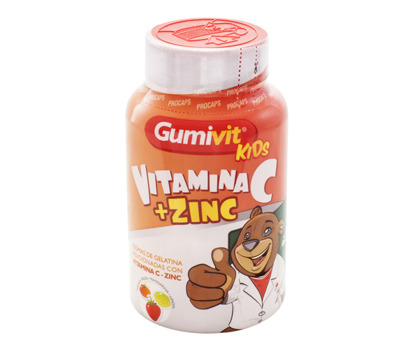 GUMIVIT KIDS C+ZINC 60 UNIDADES FRASCO