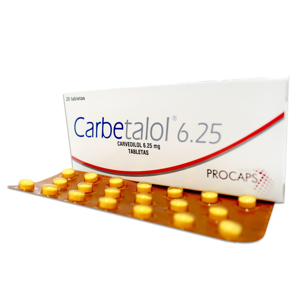 CARBETALOL 6,25 TAB  CAJA X 20