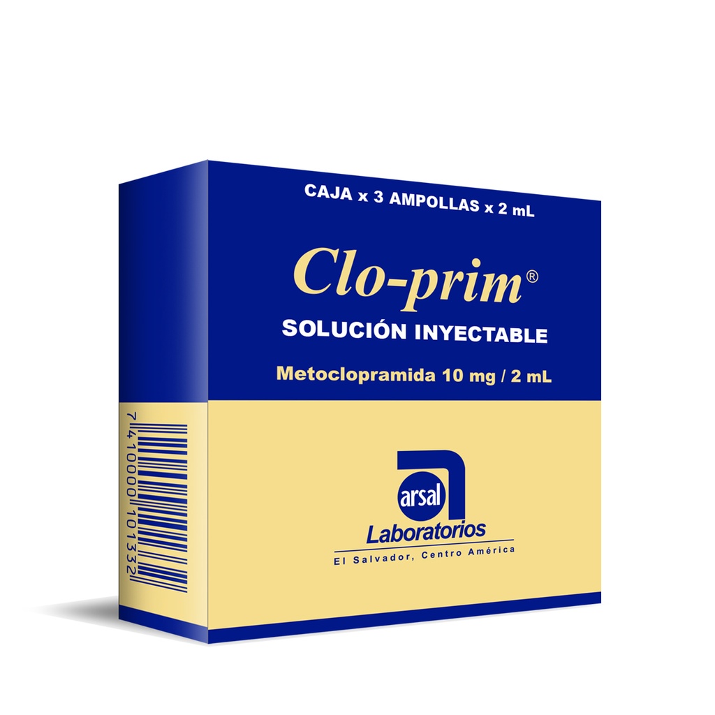 CLO-PRIM 10MG/2ML CJA X 3 AMP