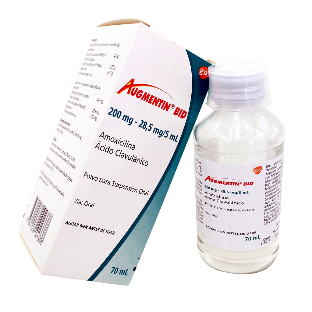 AUGMENTIN 200 MG BID.FCO X 70ML