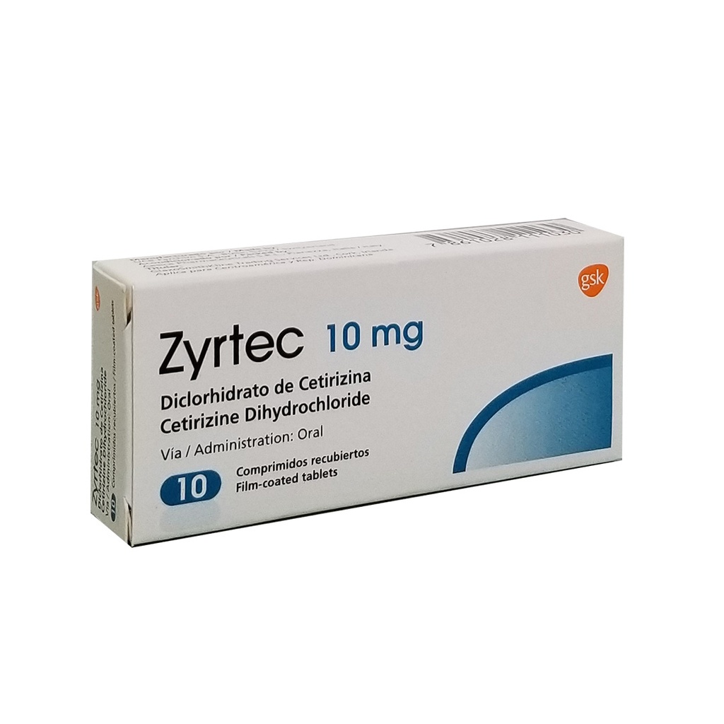 ZYRTEC 10 MG. CJA.X 20 TAB