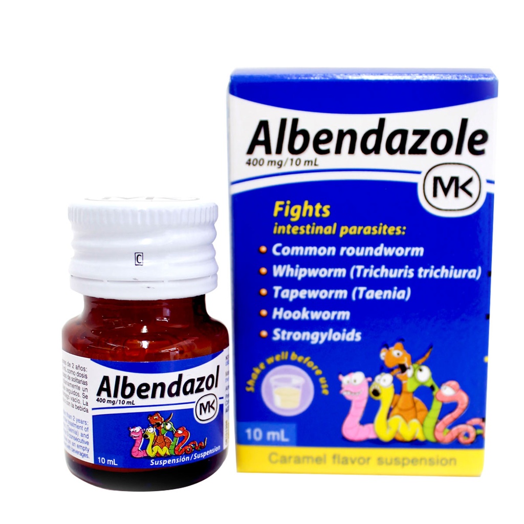 ALBENDAZOL MK 400 MG/10ML SUSP X 10 ML