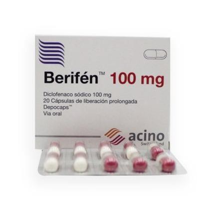 BERIFEN ACINO 100mg Caja x 20 Caps.