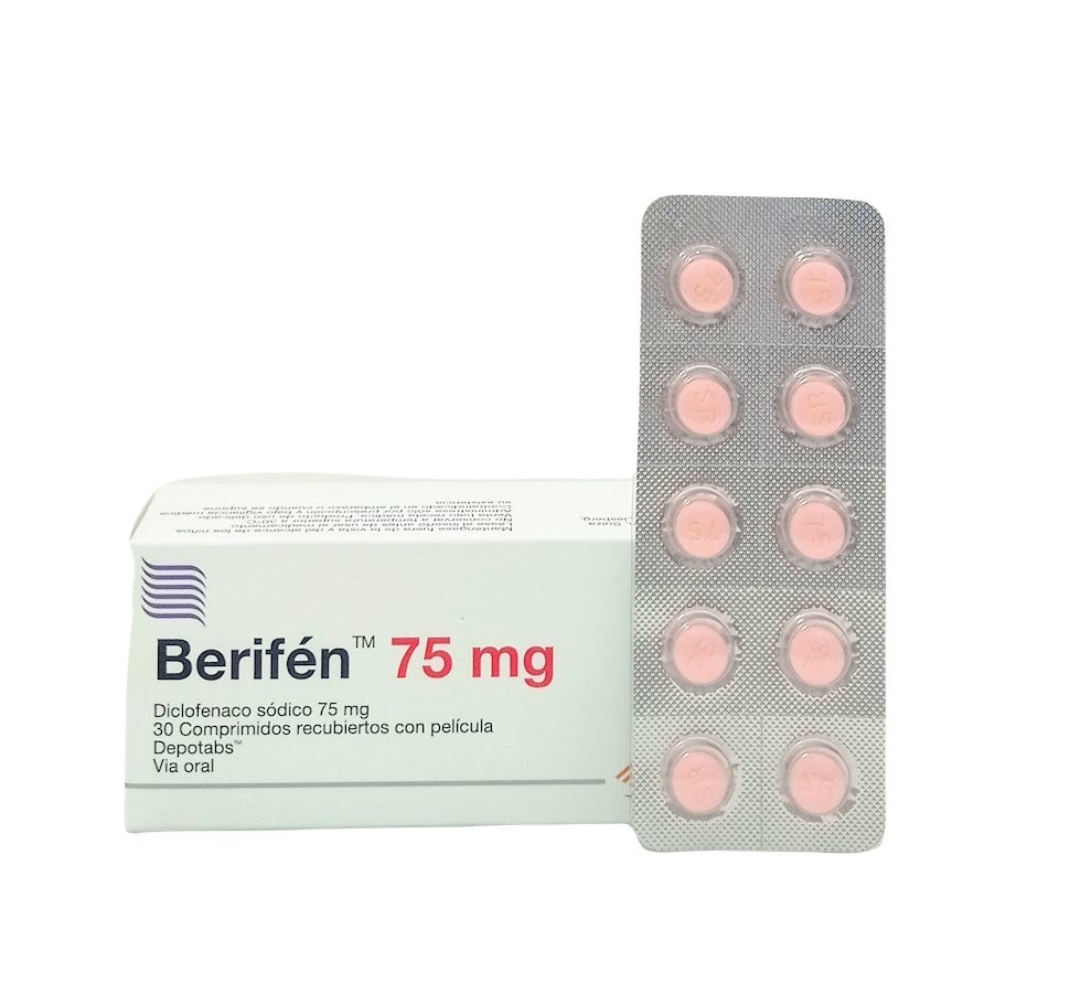 BERIFEN ACINO 75mg Caja x 30 Tabs.