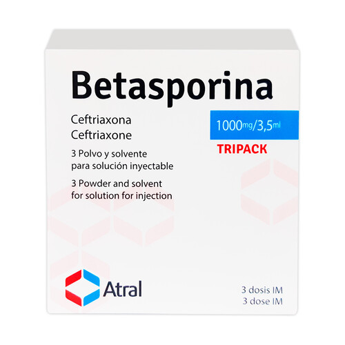 BETASPORINA 1g IM Caja x 3 viales